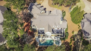 Aerial view of the house