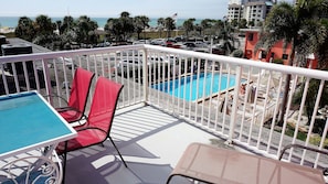 Private rooftop balcony - overlooking pool and beach