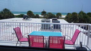 Private rooftop balcony - overlooking pool and beach