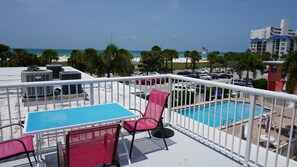 Private rooftop balcony - overlooking pool and beach