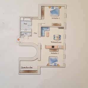 Grundriss Apartment 84 qm
