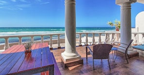 View from the upper terrace during high tide