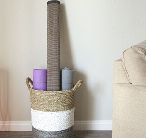 2 Yoga mats and a large beach mat provided!