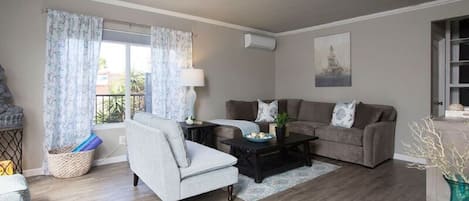 Bright Living space with central air/heat!