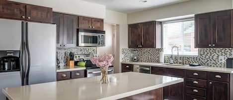 Large entertaining kitchen with island