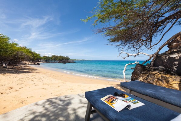 Lounging on the beach side patio, aka " the Pai Pai".