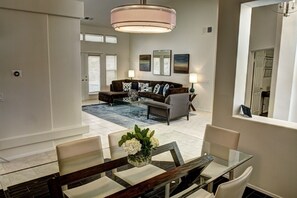 Dining room area open to living room and kitchen