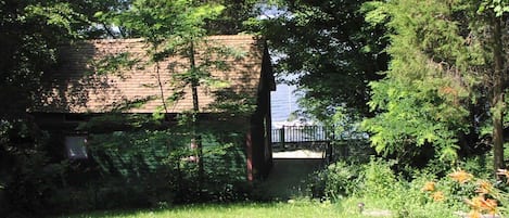 Looking down to the house from the road