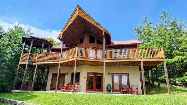 Our cabin from the outdoor grassy area