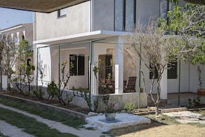 Terrace with the entrance.