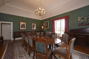 Our dining room, Edwardian Colours, with paintings and Lanseer prints