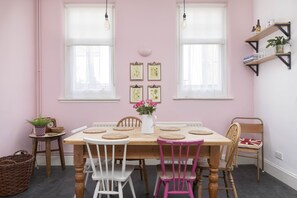 Farmhouse table with space for six