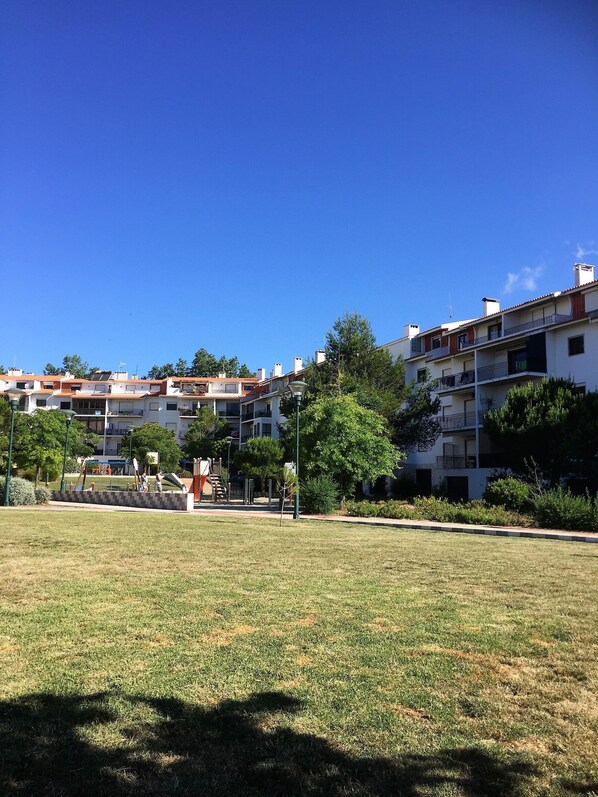 View of complex from the park