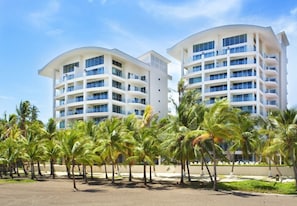 Buildings from the beach