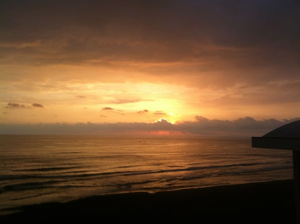 Beautiful November sunset from the balcony. Wonderful with a glass of Merlot.