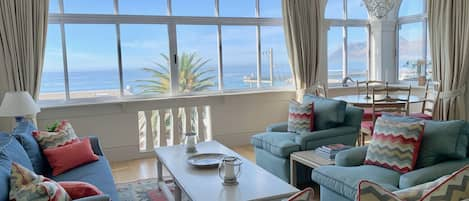 The living room has the most magnificent view of the sea and the harbour