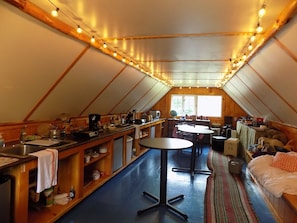 Each glamping tent has a kitchenette. 