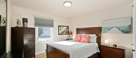 Master Bedroom with blackout top down/bottom up cellular core shades.