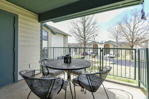 The private patio offers al fresco dining! A private grill is provided.