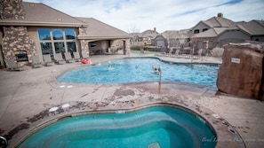 Pool & hot tub 1 of 2 , heated year round with waterfall