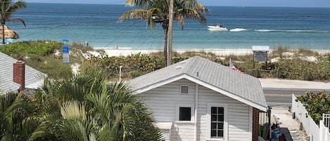 Deck Gulf View + Beach View + Anna Maria Island Free Trolley around corner