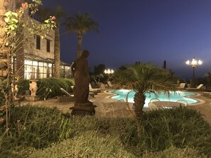 Swimming pool at night