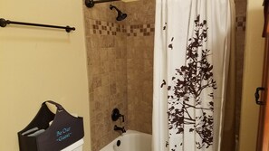 Shower in bathroom located between Bedrooms 1 and 2