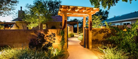 The magic of the Casa La Huerta private gardens comes alive at night!