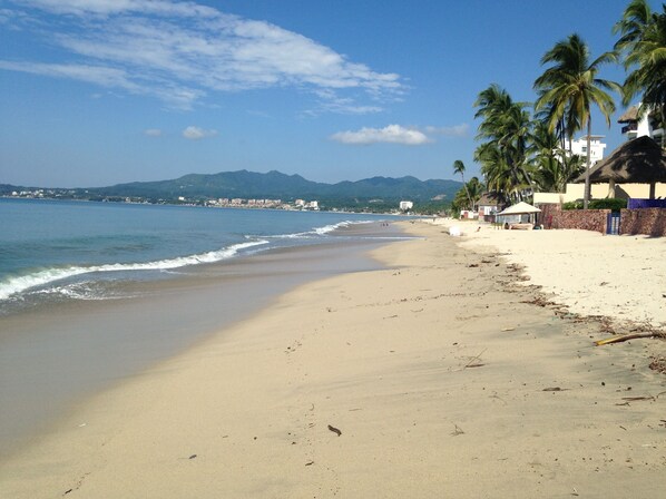 Clean, sparsely populated beach 