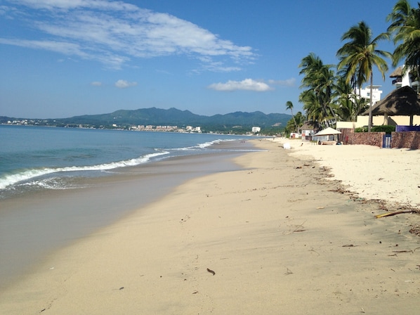 Clean, sparsely populated beach 