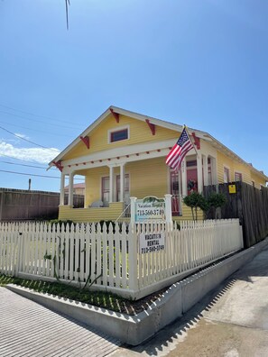 Seawall Cabana.  3215 Ave. S, Galveston, TX 77550.  Half block to beach.