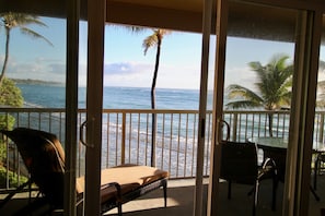 Morning coffee on the lounger listening to the ocean waves