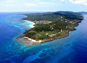 The South West End of the Island of Roatan on left West Bay Beach then West End