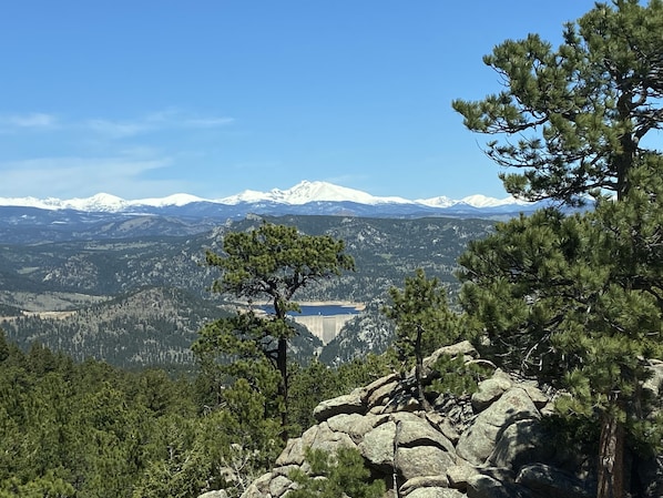 In-home pic of Rocky Mountain National Park 14er Long's Peak and Gross Reservoir