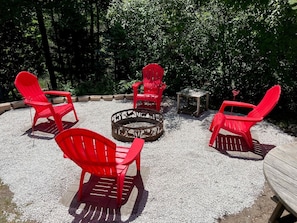 Firepit area with ample seating space