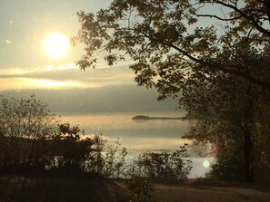 Mist rising in the morning. 