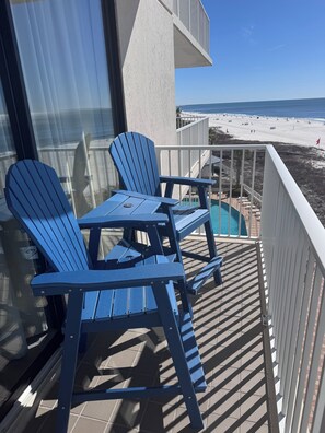 Lookout chairs overlooking the ocean.  Pefect spot to drink your morning coffee!