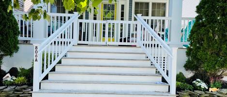 Front of our beach house - private porch 