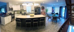 Main living floor kitchen and dining area.