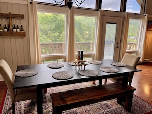 Dining Table set for 8.  Perfect spot for having dinner with friends and family.