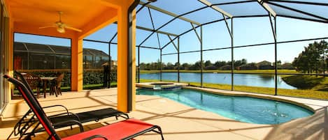 View from the south facing Lanai- Private screened in Pool/Spa