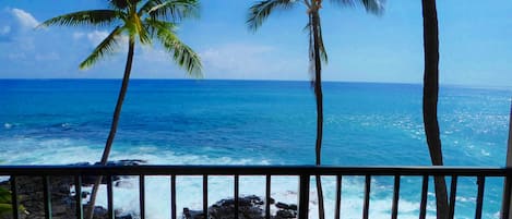 Your personal oceanfront view from the covered lanai