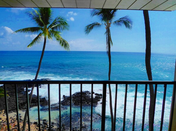 Your personal oceanfront view from the covered lanai