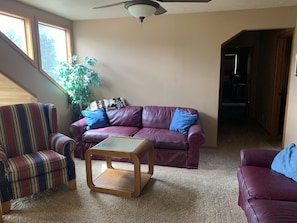 Loft area, couch has a queens size hide-abed 