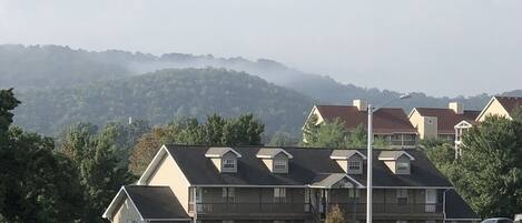 Great view of the Ozark Mountains all around condo!