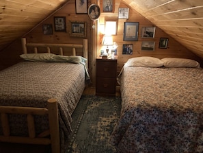 Full and Queen beds in Loft