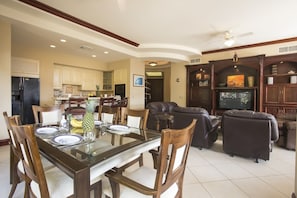 Dining and living area.