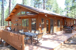 Back and side of the cabin