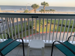 The BEST place to sit, relax and watch the waves on the beach in Galveston. 