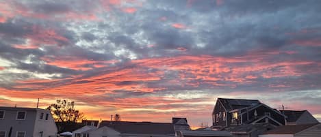 sunset on back deck